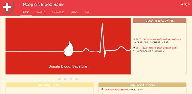 Blood Bank Homepage